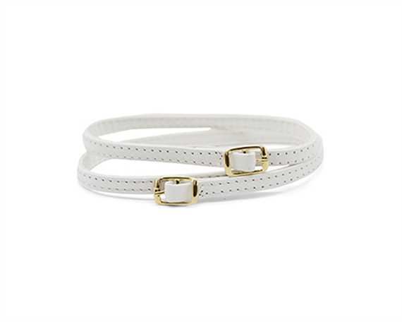SHOE DOCTOR STRAP FOR SHOE BUCKLE GILT WHITE 7MM