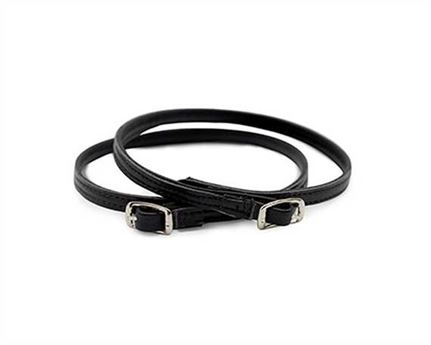 SHOE DOCTOR STRAP FOR SHOE BUCKLE NICKEL PLATE BLACK 7MM