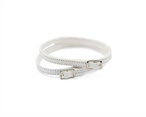 SHOE DOCTOR STRAP FOR SHOE BUCKLE NICKEL PLATE WHITE 7MM