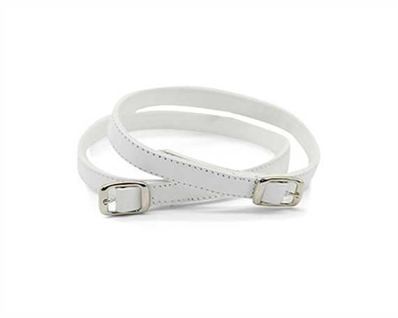 SHOE DOCTOR STRAP FOR SHOE BUCKLE NICKEL PLATE WHITE 10MM