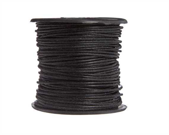 ROUND LEATHER THONGING 1MM #002 BLACK 25M SPOOL