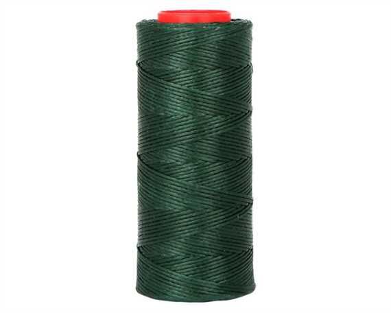 THREAD BRAIDED WAXED POLY 1MM DARK GREEN 100G SPOOL