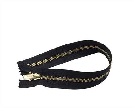 ZIP CLOSED END #5 BRASS BLACK TAPE 43 CM