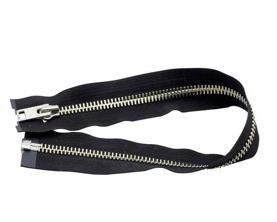 ZIP OPEN END #10 NICKEL - BLACK TAPE 68CM