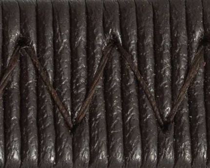 ELASTIC LEATHER COVERED DARK BROWN (PER L/MTR) 10MM