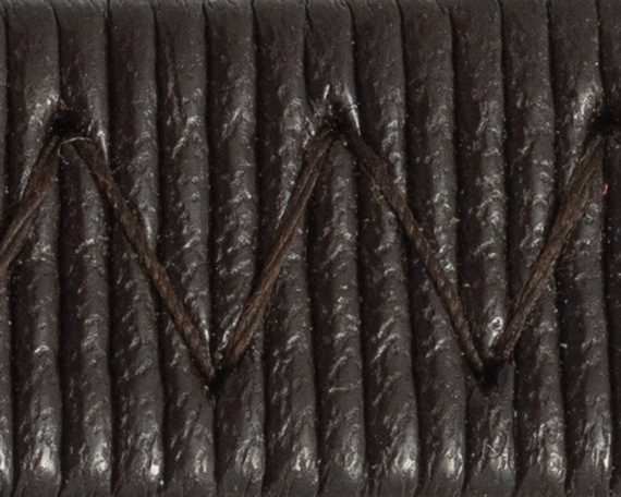ELASTIC LEATHER COVERED DARK BROWN (PER L/MTR) 10MM