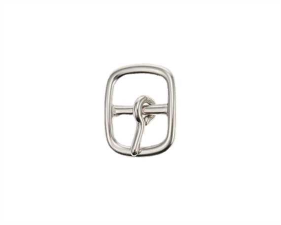 BUCKLE SQUARE SPUR STRAP NICKEL PLATE BRASS 16MM