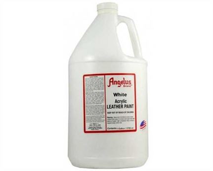 ANGELUS ACRYLIC PAINT WHITE #005 GALLON USE ON LEATHER, VINYL OR FABRIC