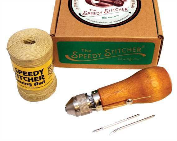 SPEEDY STITCHER SEWING AWL + XTRA NEEDLES + THREAD BOXED #110