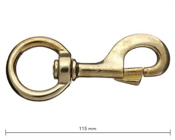 SNAP SWIVEL ROUND EYE 32MM BRASS HEAVY 115MM LONG