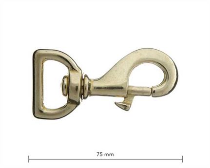 SNAP SWIVEL SQUARE EYE 25MM BRASS HEAVY 75MM LONG
