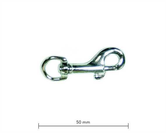 SNAP SWIVEL ROUND EYE 10MM NICKEL PLATE 50MM LONG