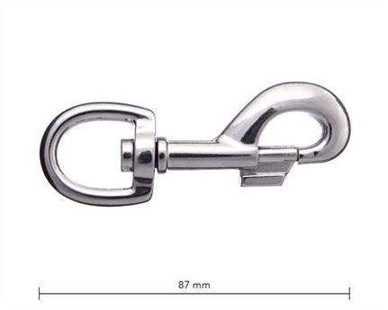 SNAP SWIVEL ROUND EYE 20MM NICKEL PLATE 87MM LONG