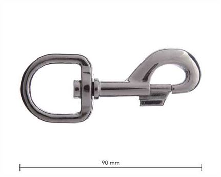 SNAP SWIVEL ROUND EYE 25MM NICKEL PLATE 90MM LONG