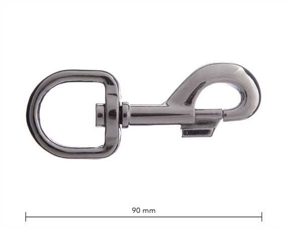 SNAP SWIVEL ROUND EYE 25MM NICKEL PLATE 90MM LONG