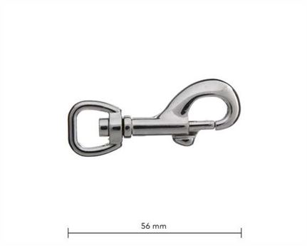 SNAP SWIVEL SQUARE EYE 12MM NICKEL PLATE 56MM LONG