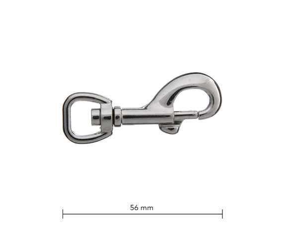 SNAP SWIVEL SQUARE EYE 12MM NICKEL PLATE 56MM LONG
