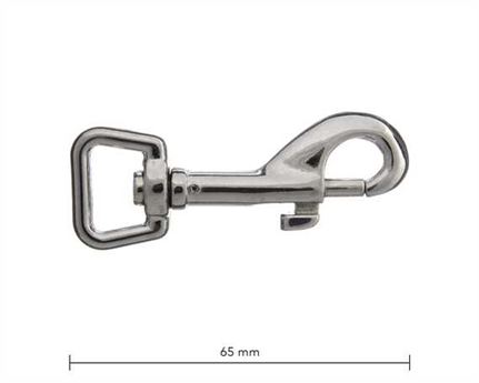 SNAP SWIVEL SQUARE EYE 15MM NICKEL PLATE 65MM LONG