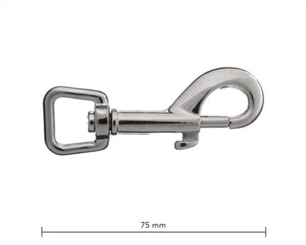 SNAP SWIVEL SQUARE EYE 15MM NICKEL PLATE 75MM LONG