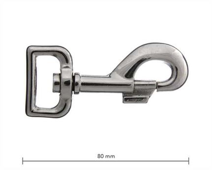 SNAP SWIVEL SQUARE EYE 25MM NICKEL PLATE 80MM LONG