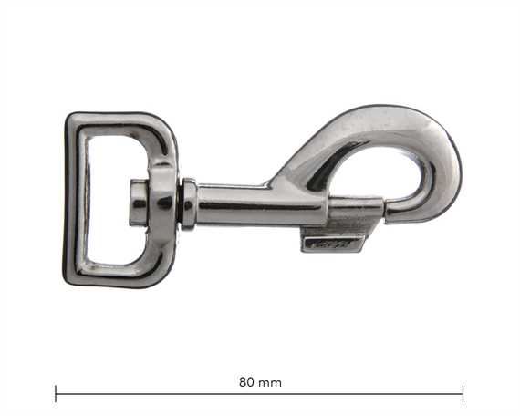 SNAP SWIVEL SQUARE EYE 25MM NICKEL PLATE 80MM LONG