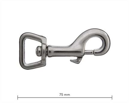 SNAP SWIVEL SQUARE EYE 20MM NICKEL PLATE 75MM LONG