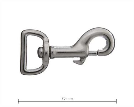 SNAP SWIVEL SQUARE EYE 25MM NICKEL PLATE 75MM LONG