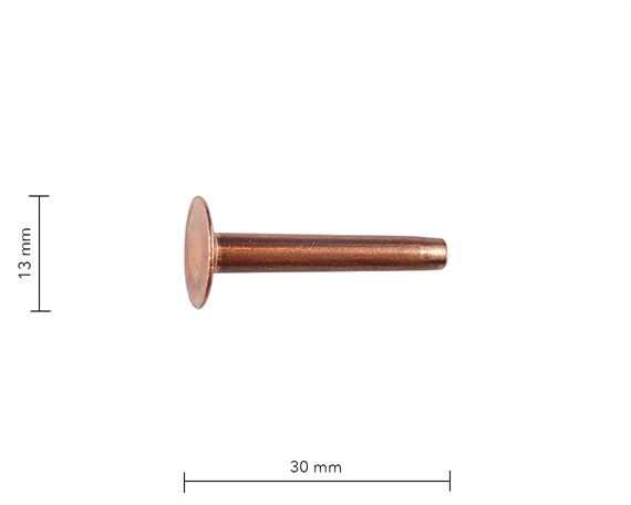 RIVET BINDER COPPER 6 GAUGE (WASHERS SOLD SEPARATELY) PKT 1000