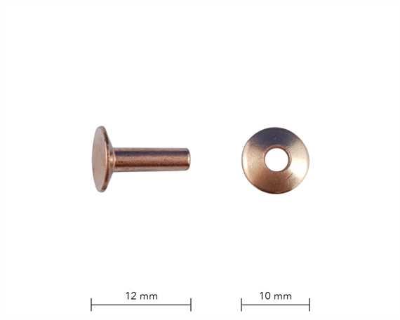 RIVET BINDER COPPER 8 GAUGE (3.58mm) 12MM AND WASHERS PER 50