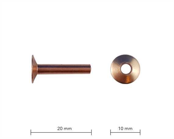 RIVET BINDER COPPER 8 GAUGE (3.58mm) 20MM AND WASHERS PER 50