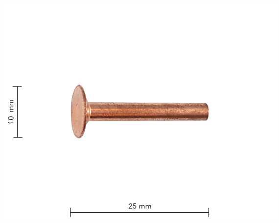 RIVET BINDER COPPER 8 GAUGE (3.58mm) 25MM PER 1000