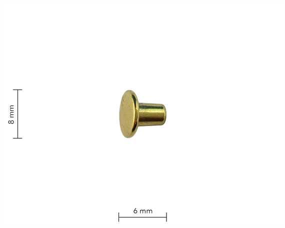RIVET SELF PIERCING 6MM SHANK 4MM HEAD 8MM GILT PKT 1000
