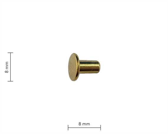 RIVET SELF PIERCING 8MM SHANK 4MM HEAD 8MM GILT PKT 1000