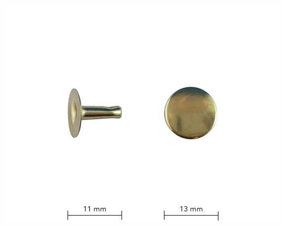 RIVET 2-PART TUBULAR GILT 12MM STEM SINGLE CAP PER 1000 #2090374002