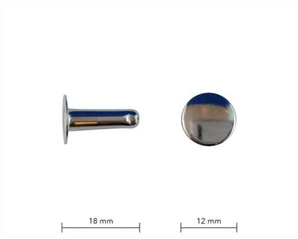 RIVET 2-PART TUBULAR GILT 18MM STEM SINGLE CAP PER 1000