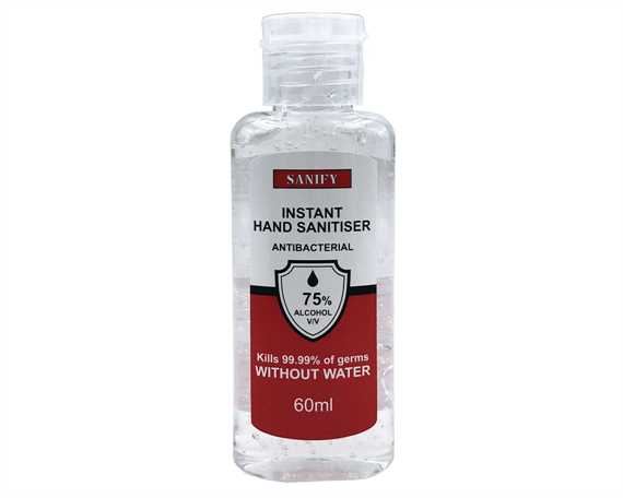 AA GRADE ANTIBACTERIAL HAND SANITIZER GEL PUMP 60ML 75% ALCOHOL KILLS 99.99% OF GERMS