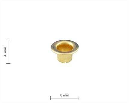 EYELET SHOE 4.5MM GILT PKT OF 100
