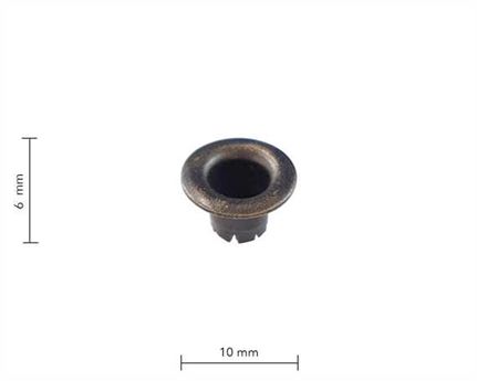 EYELET BOOT 6.0MM ANTIQUE PKT OF 1000 