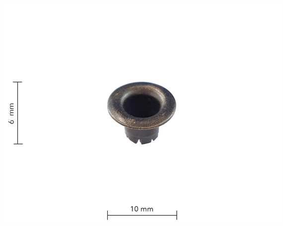 EYELET BOOT 6.0MM ANTIQUE PKT OF 1000 