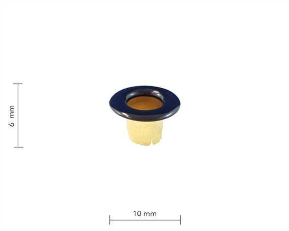 EYELET BOOT 6.0MM BLACK/BRASS PKT OF 1000