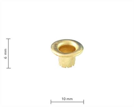 EYELET BOOT 6.0MM GILT PKT OF 100