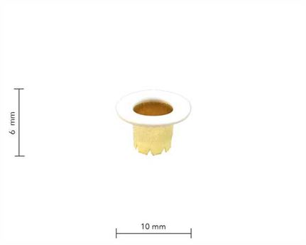 EYELET BOOT 6.0MM WHITE PKT OF 100