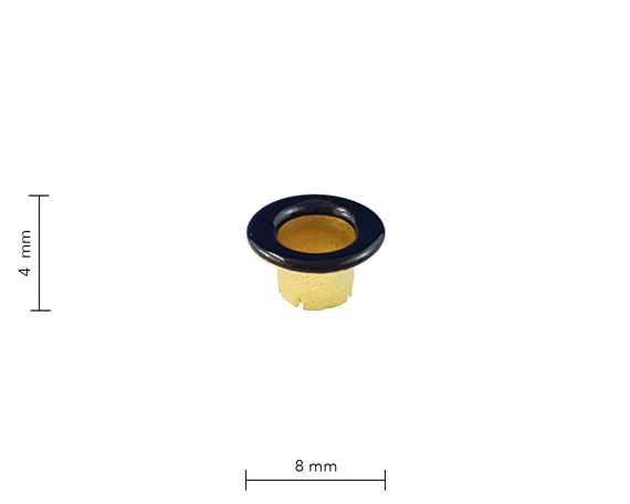 EYELET SHOE 4.5MM BLACK BRASS SHANK PKT OF 1000 