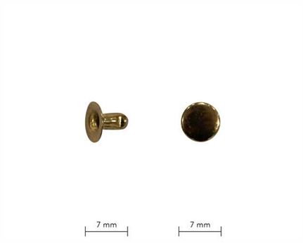 RIVET 2-PART TUBULAR GILT 7MM STEM SINGLE CAP DM PER 100