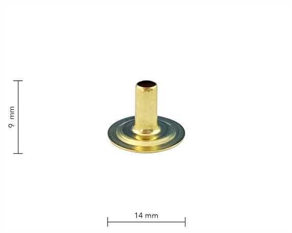 PRESS STUD LARGE DU GILT (BRASS) EYELET LONG STEM PER 1000