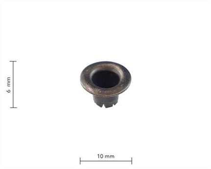 EYELET BOOT 6.0MM ANTIQUE PKT OF 100