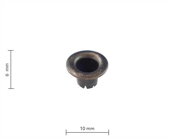 EYELET BOOT 6.0MM ANTIQUE PKT OF 100
