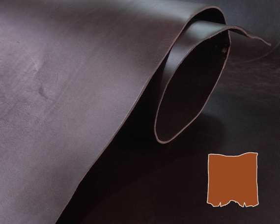 VEG TANNED DOUBLE BUTT BROWN 3.4/3.6MM LEATHER FROM TUSCANY ITALY.
