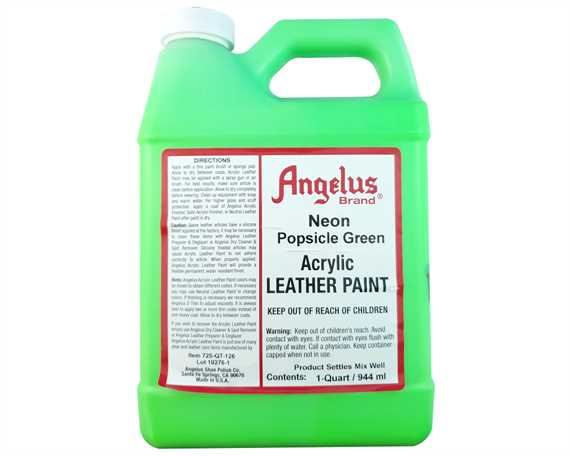 ANGELUS ACRYLIC PAINT NEON POPSICLE GREEN (1 QRT) 946ML