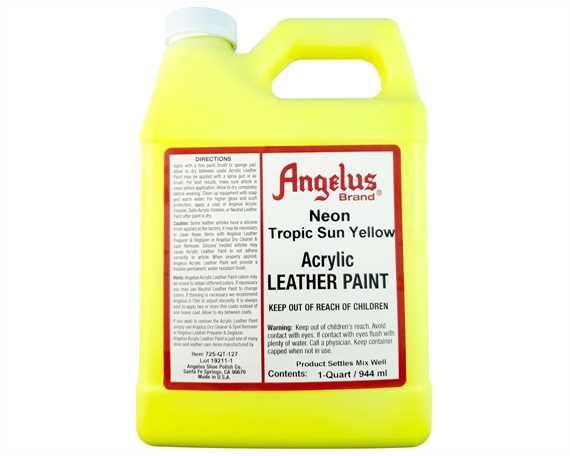 ANGELUS ACRYLIC PAINT NEON TROPIC SUN YELLOW  (1 QRT) 946ML
